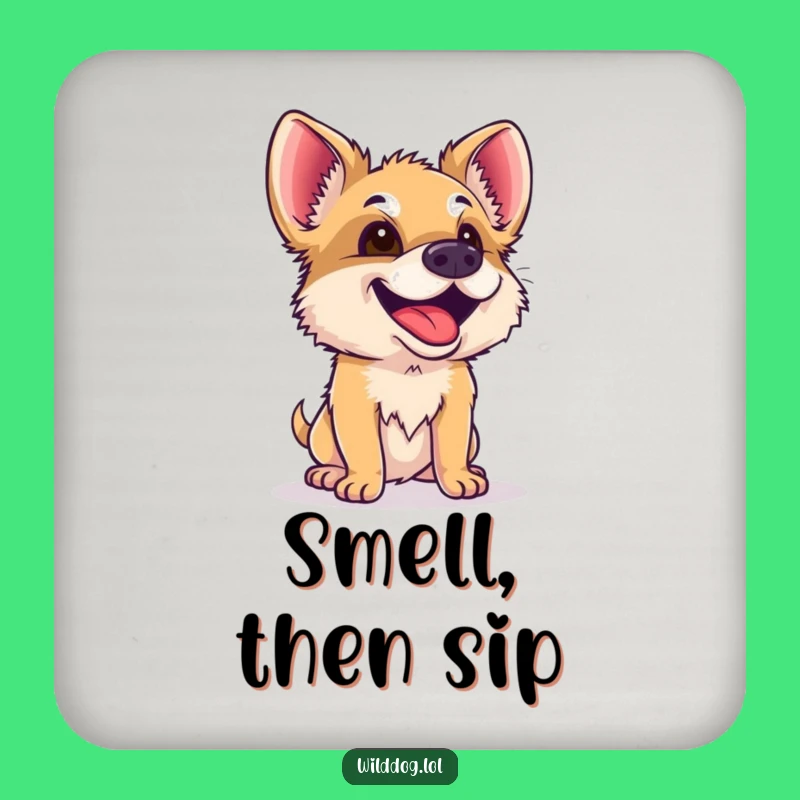 Funny Wild Dog Coaster: Curious Sniffer, Protect Surfaces Gift