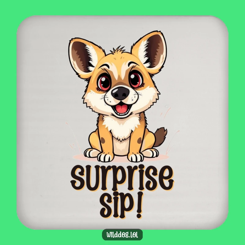 Funny Wild Dog Surprise Coaster: Protect Surfaces with Wide-Eyed Charm Gift
