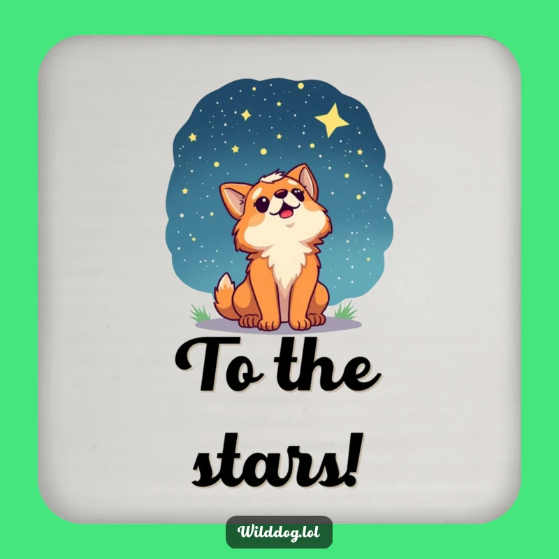 Funny Wild Dog Starry Sky Coasters: Wonder for Your Surfaces!