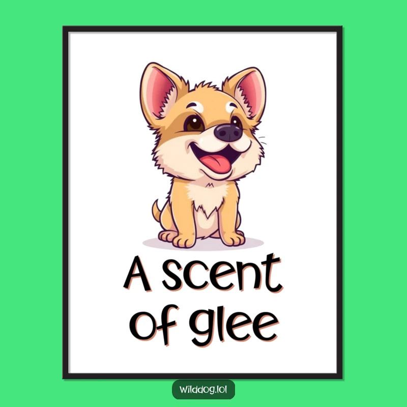 Funny Wild Dog Poster: Curious Sniffer Art, Hilarious Decor Gift