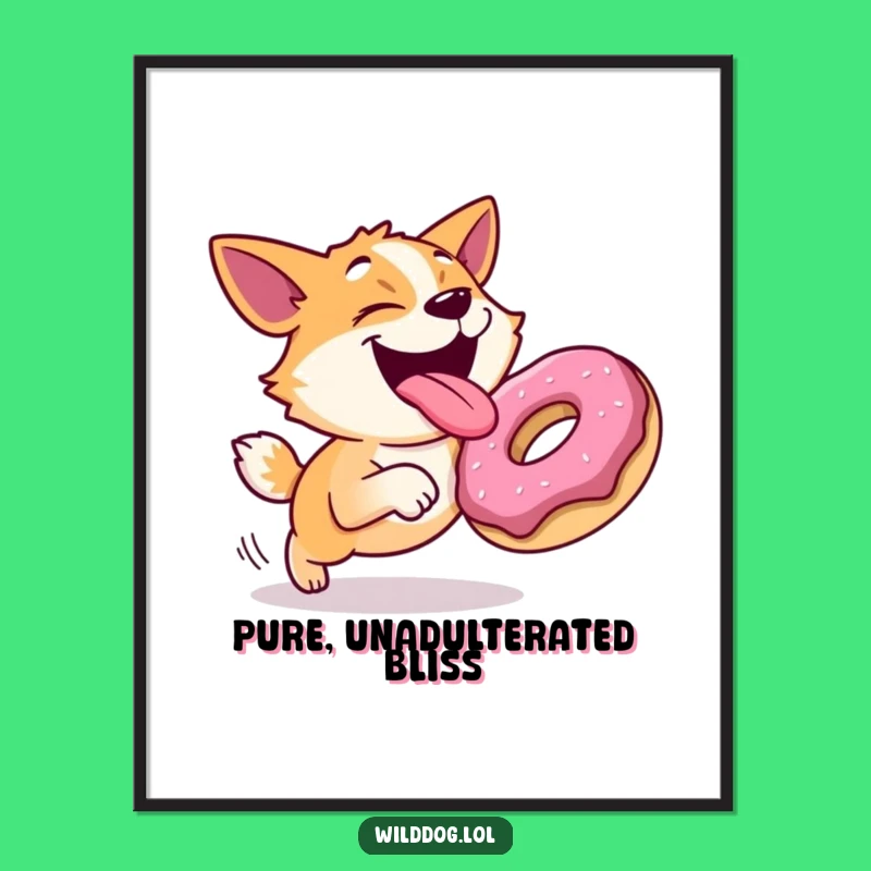 Funny Dog Poster: Hilarious Treat Chase Decor for Your Walls!
