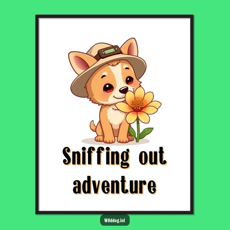 Funny Explorer Dog Poster - Hilarious Art for Adventure Lovers