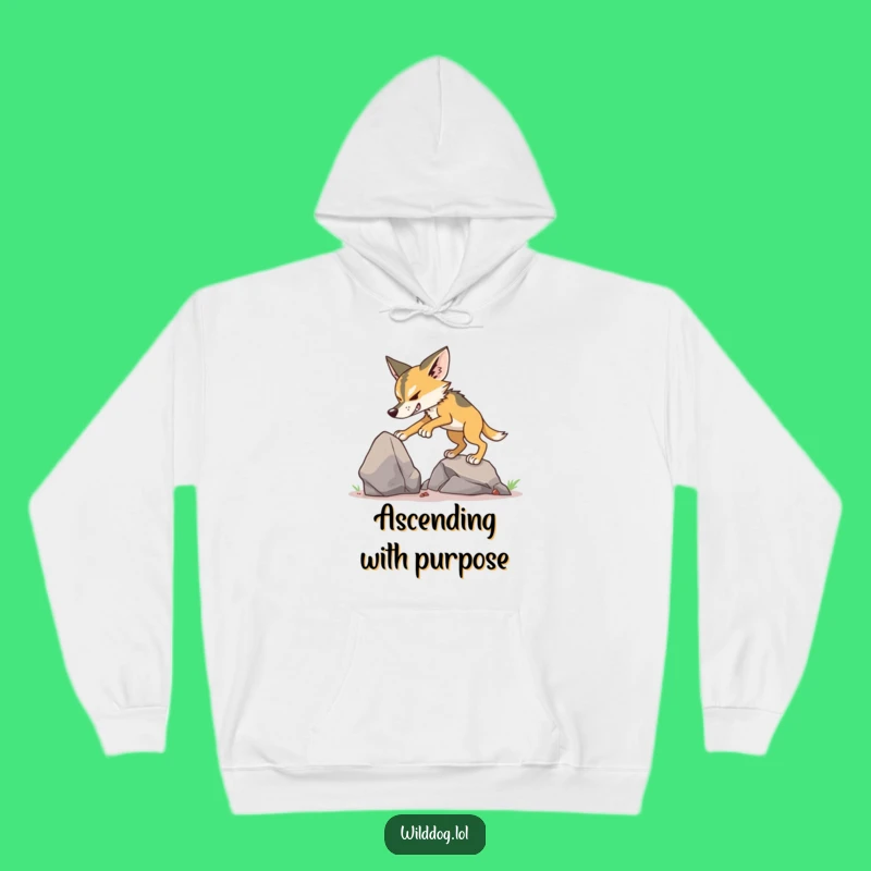 Funny Wild Dog Climbing Hoodie: Cozy Determination Adventure Apparel Gift