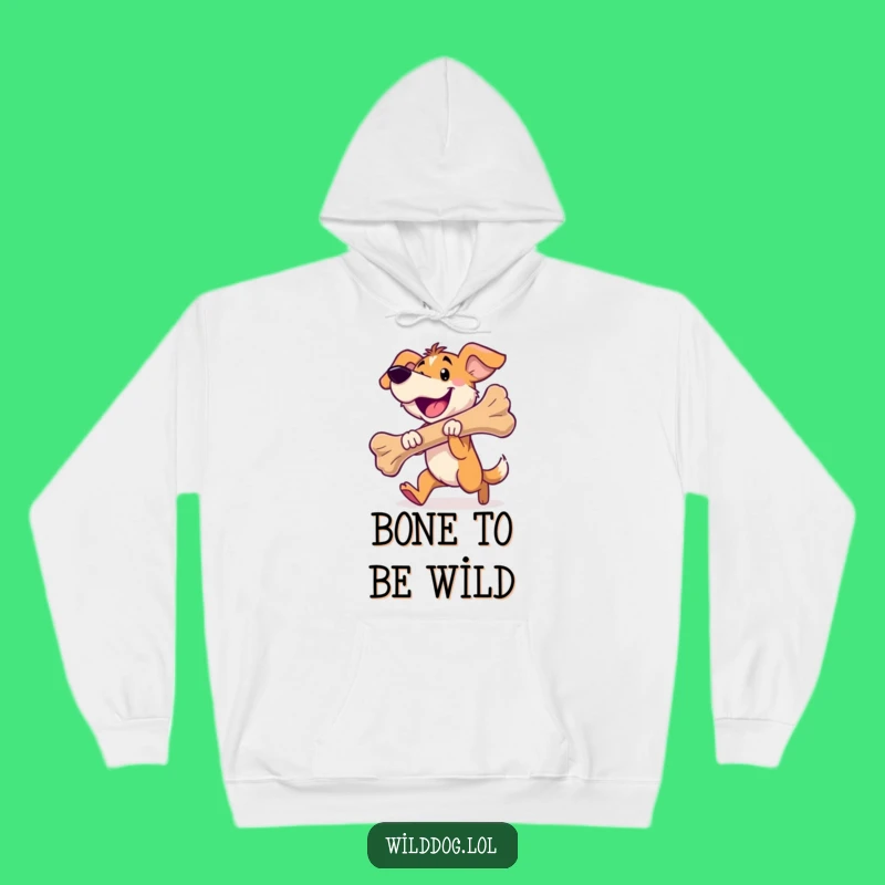 Funny Wild Dog Bone Hoodie - Cozy Comfort for Happy Hounds