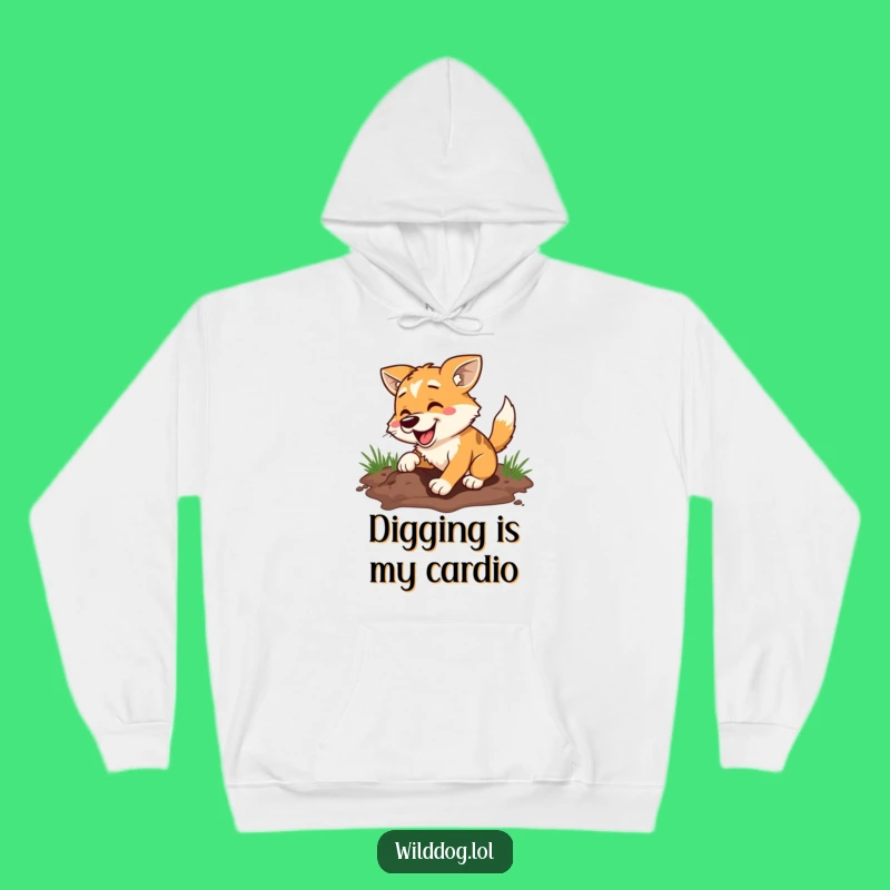 Cozy Funny Dog Digging Enthusiast Hoodie - Warm and Hilarious Gift