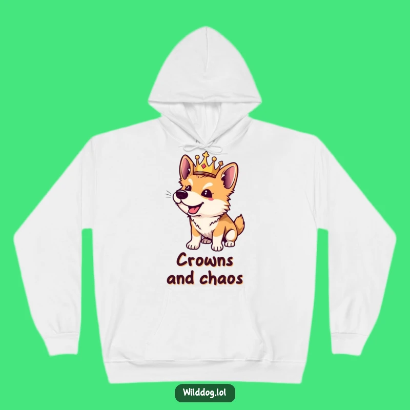Funny Wild Dog Hoodie: Royal Pup Crown Design, Cozy and Humorous Gift