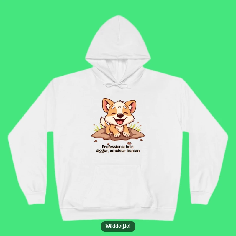 Funny Dog Hoodie: Enthusiastic Wild Digger Dog, Cozy Gift for Dog Lovers