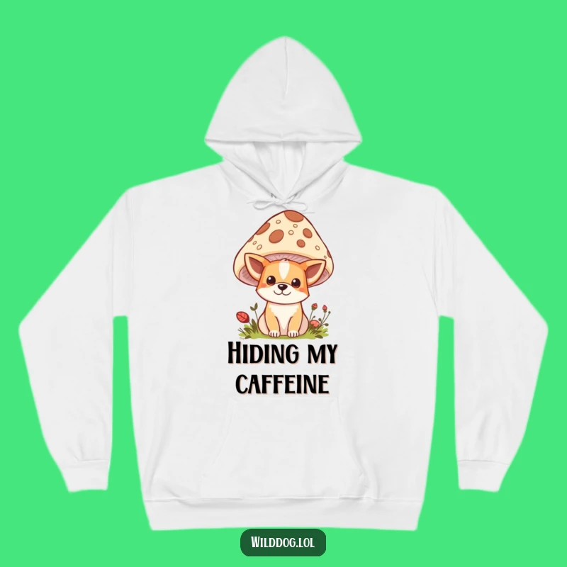 Funny Kawaii Wild Dog Hoodie: Cozy Mushroom Peek Sweater, Ultimate Funny Gift