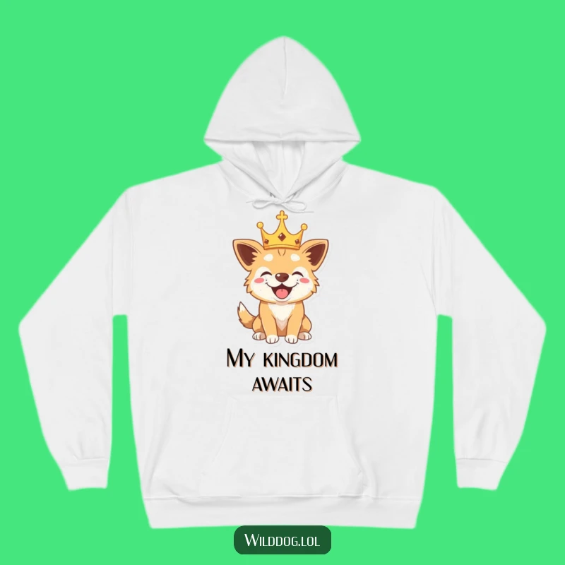 Funny Wild Dog Crown Hoodie: Cozy Royal Pup Comfort, Warm & Hilarious Gift