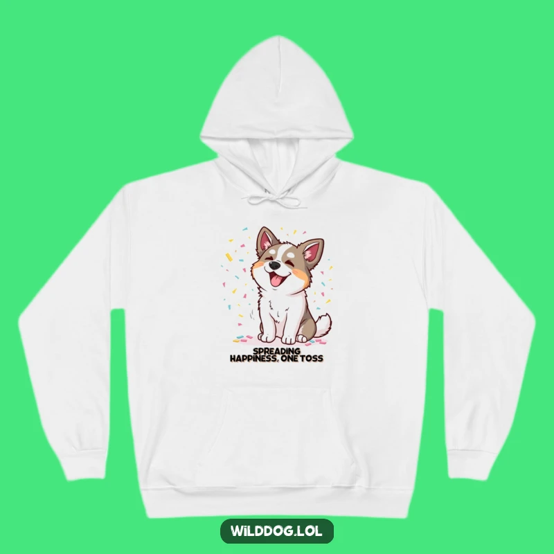 Funny Wild Dog Hoodie: Cozy Confetti Party Vibes