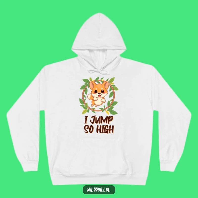 Funny Wild Dog Hoodie: Cozy Leaping Pup, Perfect Comfy Adventure Gift!