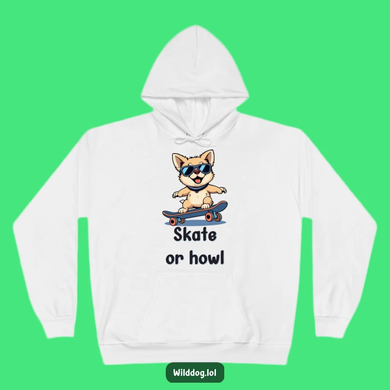 Funny Wild Dog Hoodie: Skater Downhill Design, Cozy and Humorous Gift