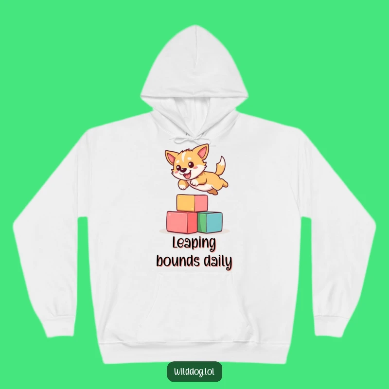 Funny Dog Leaping Hoodie - Cozy & Comical for the Agile Spirit