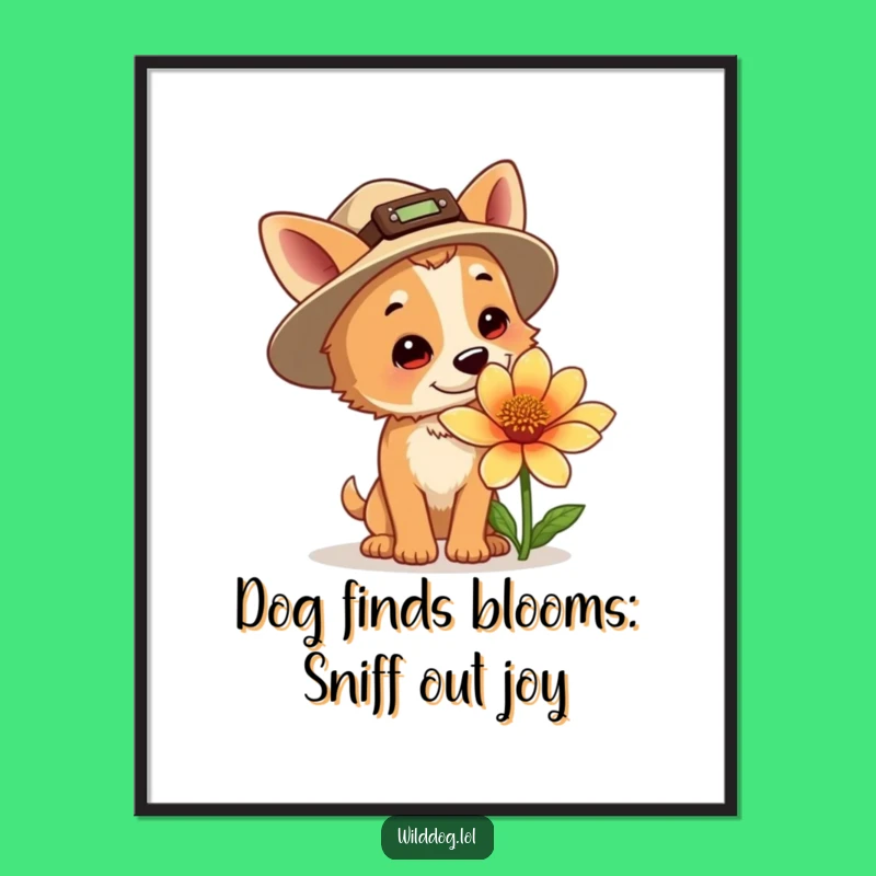 Free Printable Wall Art: Explorer Dog, Funny Downloadable Nature Decor