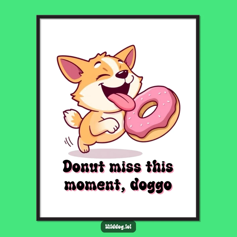 Free Printable Dog Wall Art: Funny Treat Chase Downloadable Decor