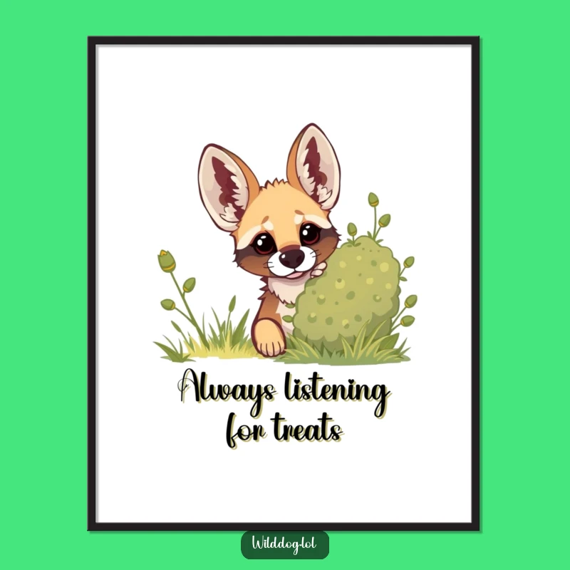 Funny Free Printable Wall Art: Curious Dog's Bush Peek!