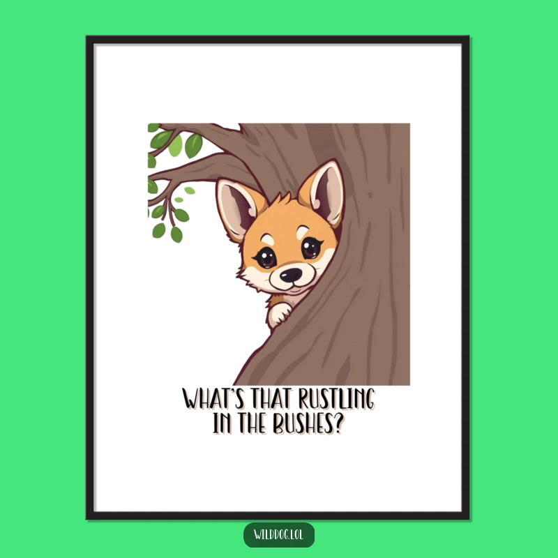 Funny Free Printable Wild Dog Art: Curious Pup Humorous Downloadable Wall Decor