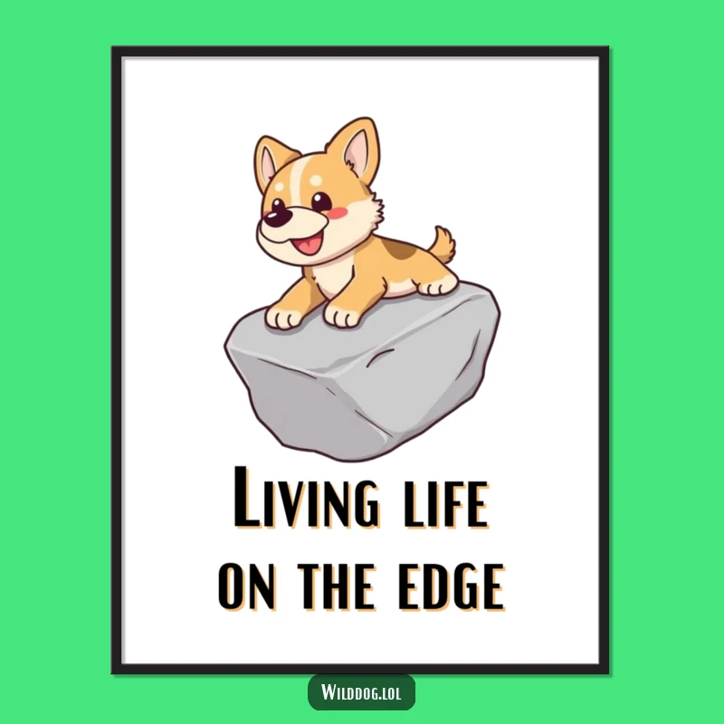 Funny Free Printable Wall Art: Playful Dog Sliding, Energetic Downloadable Decor