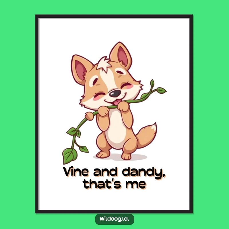 Free Printable Wall Art: Tugging Dog Vine Funny Downloadable Art Decor