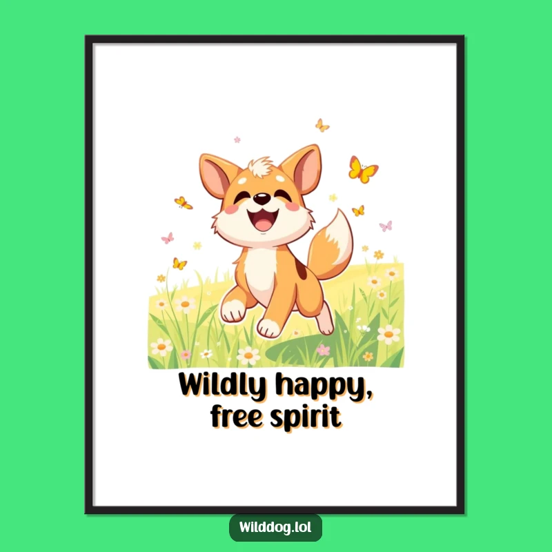 Free Printable Wall Art: Joyful Dog Meadow Bliss Downloadable Art