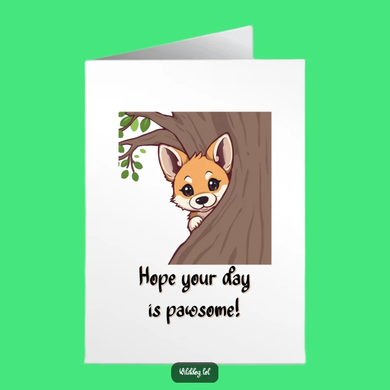Free Printable Wild Dog Birthday Card: Curious Pup Funny Downloadable Gift