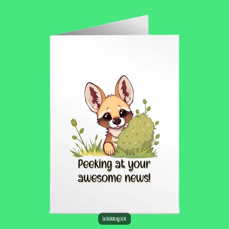 Free Printable Congrats Card: Dog's Attentive Celebration Peek!