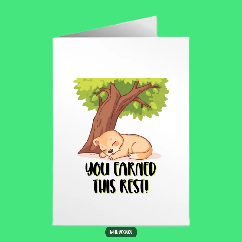 Free Printable Funny Wild Dog Nap Congrats Card - Relaxed Achievement Download