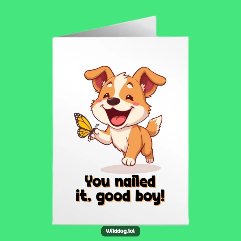 Free Printable Wild Dog Congrats Card: Fun Achievement Downloadable Gift