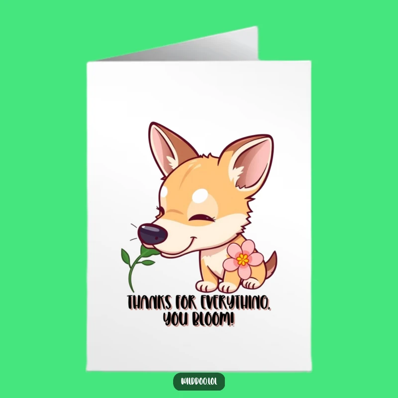 Free Printable Curious Dog Thank You Card: Grateful Sniff Downloadable