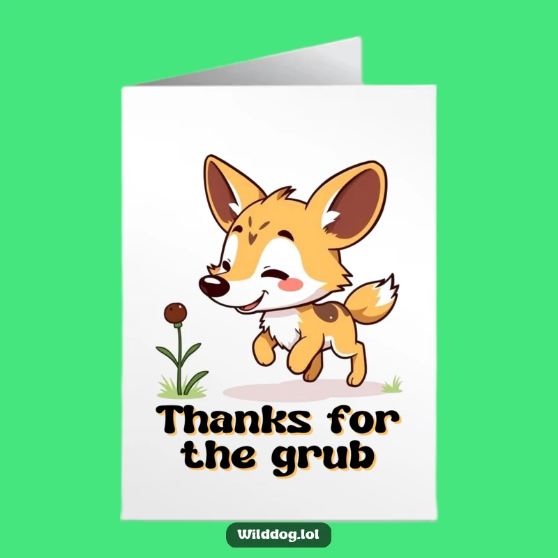 Free Printable Kawaii Dog Thank You Card: Grub Hop Thanks Downloadable