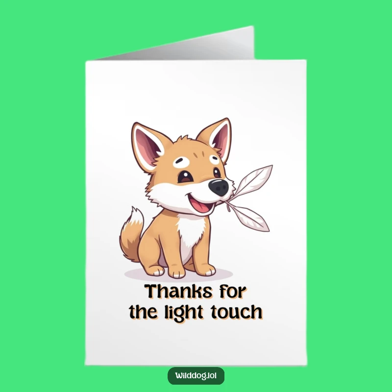 Free Printable Thank You Card: Cute Wild Dog Feather, Downloadable Appreciation Gift