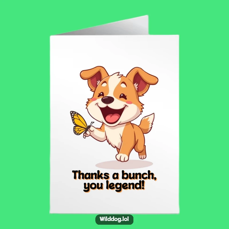 Free Printable Wild Dog Thank You Card: Grateful Chase Downloadable Gift