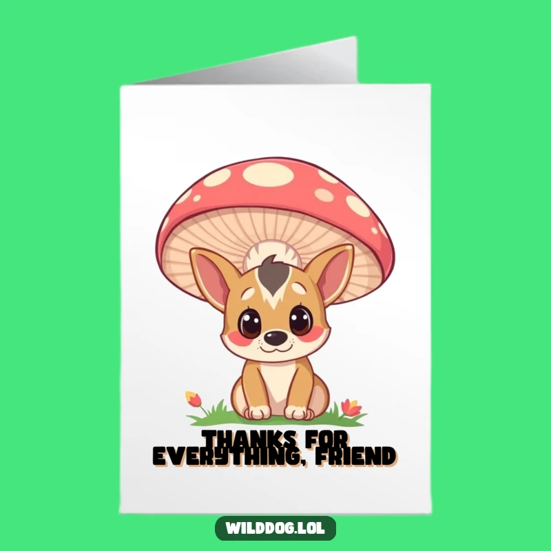 Free Printable Thank You Card: Curious Wild Dog - Adorable Downloadable Dog Gratitude!