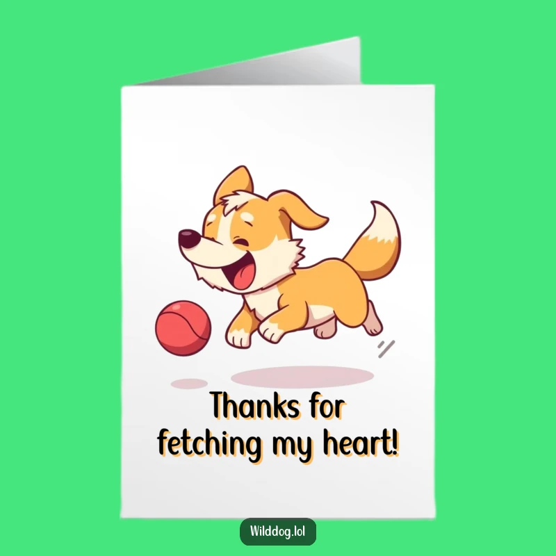 Free Printable Wild Dog Ball Chase Thank You Card - Playful Downloadable Appreciation