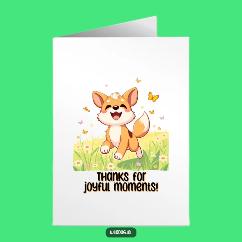 Free Printable Thank You Card: Joyful Dog Meadow Thanks Downloadable