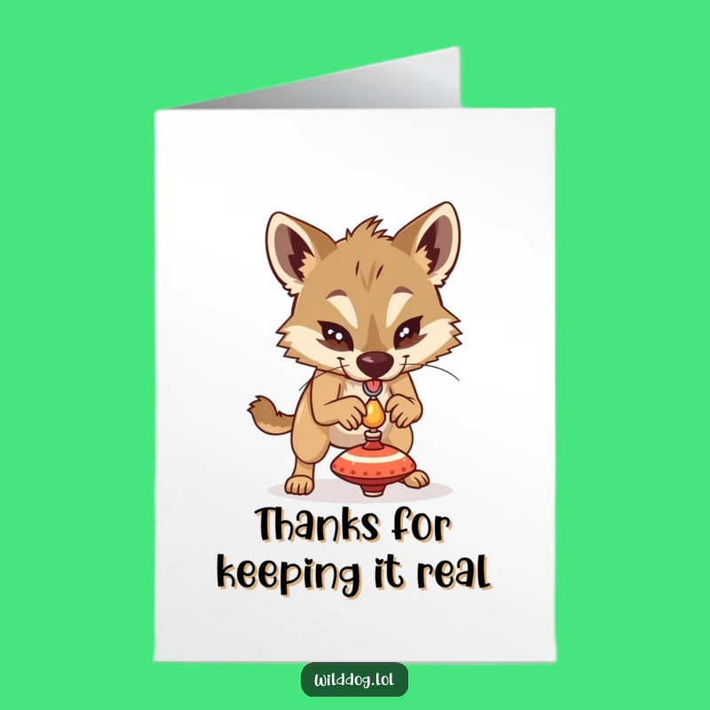 Free Printable Thank You Card: Focused Wild Dog Top, Downloadable Appreciation Gift