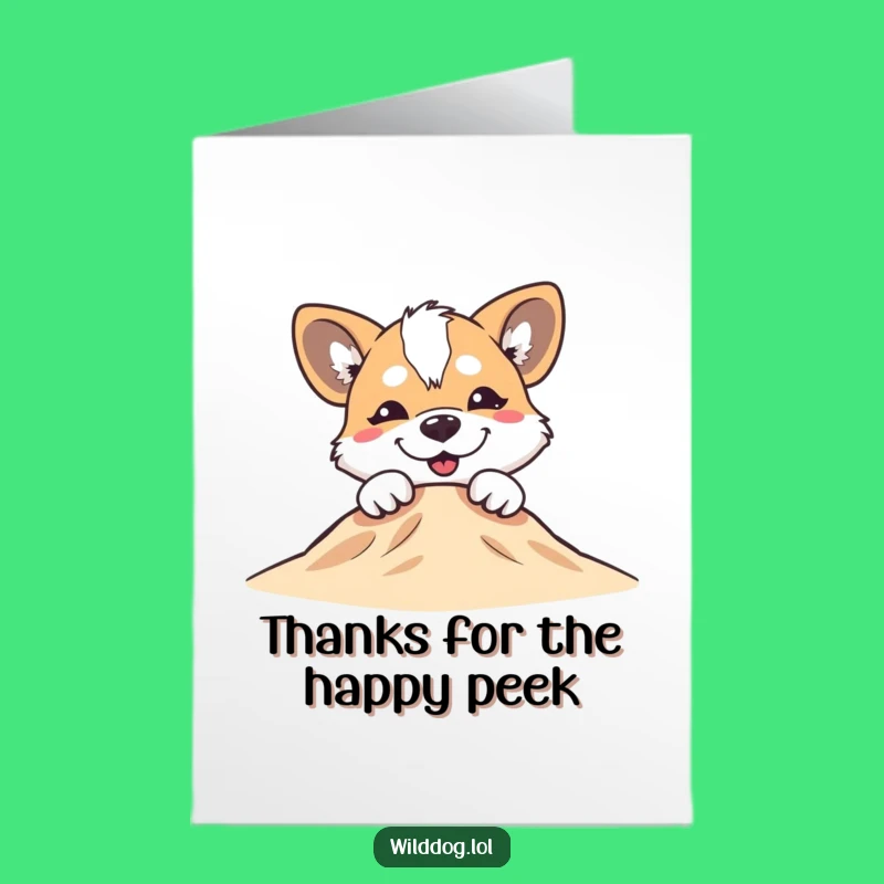 Free Printable Thank You Card: Silly Dog's Grin, Peekaboo Thanks Downloadable Gift