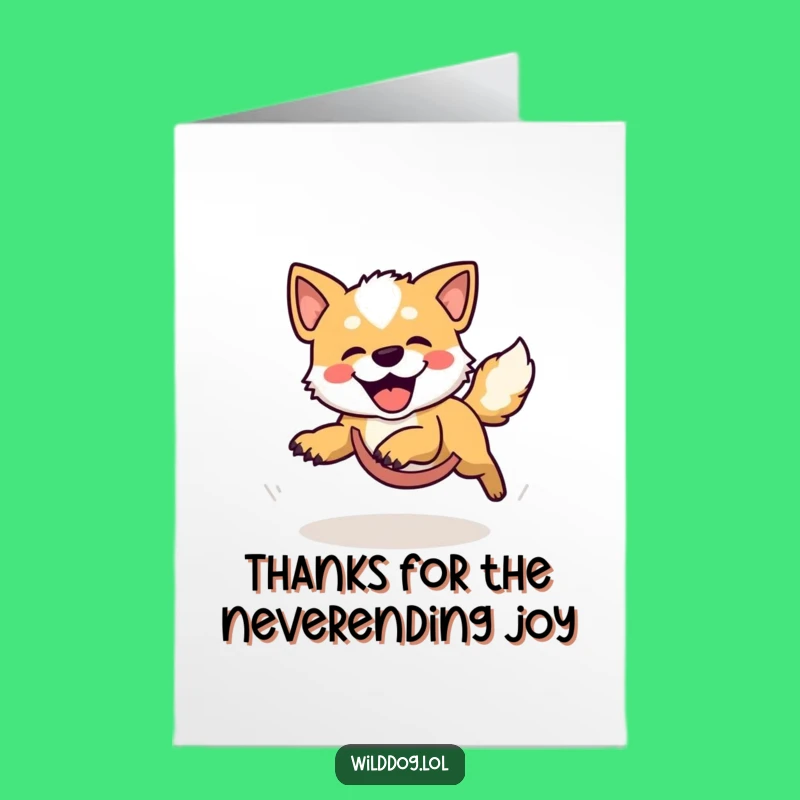 Free Printable Thank You Card: Goofy Wild Dog Tail Chase - Funny Downloadable Expressio