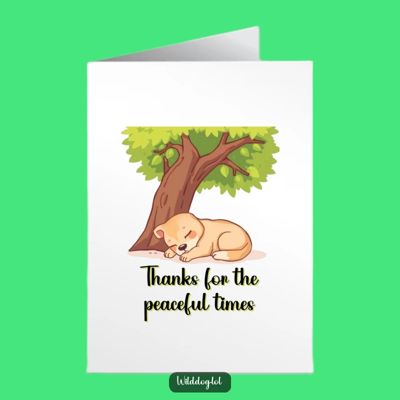 Free Printable Funny Wild Dog Nap Thank You Card - Grateful Rest Download