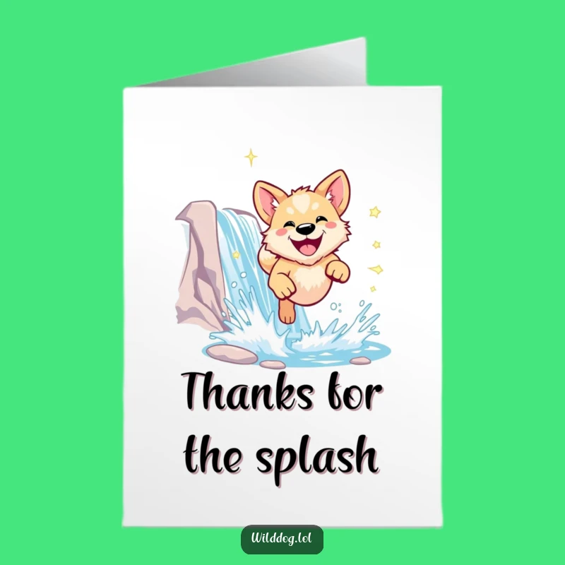 Grateful Dog Waterfall Free Printable Thank You Card - Funny DIY