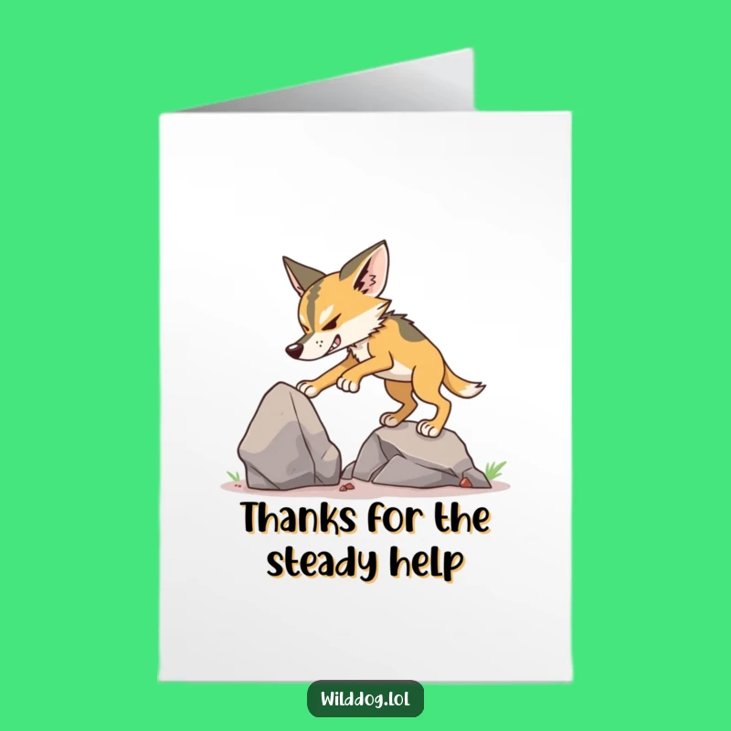 Free Printable Funny Wild Dog Climb Thank You Card - Grateful Effort Download