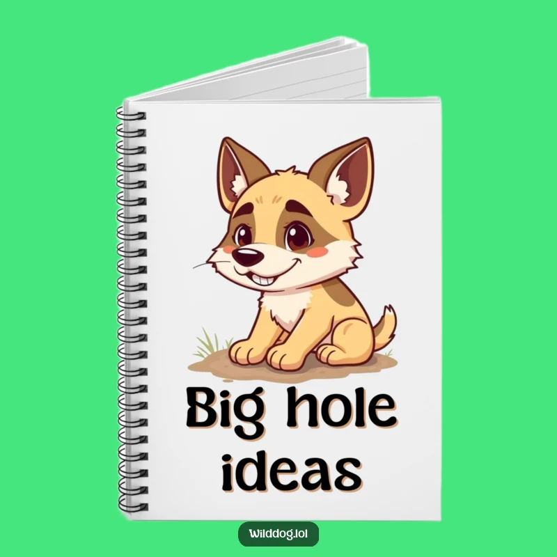 Funny Wild Dog Digging Notebook: Jot Down Ideas with Goofy Hilarity Gift