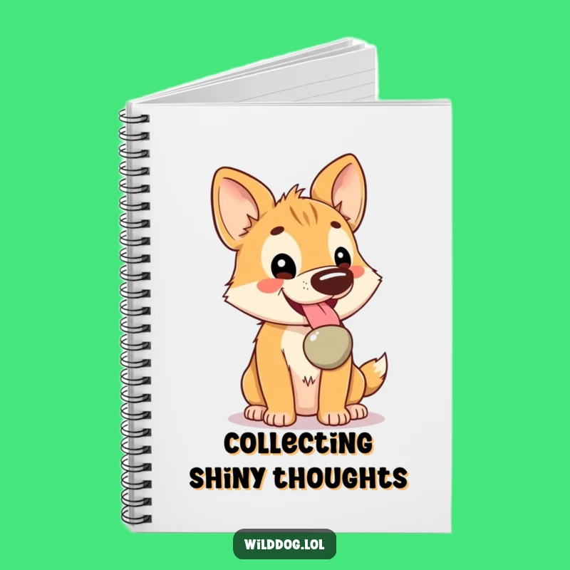 Funny Kawaii Wild Dog Notebook: Pebble Treasure Journal, Creative Funny Gift