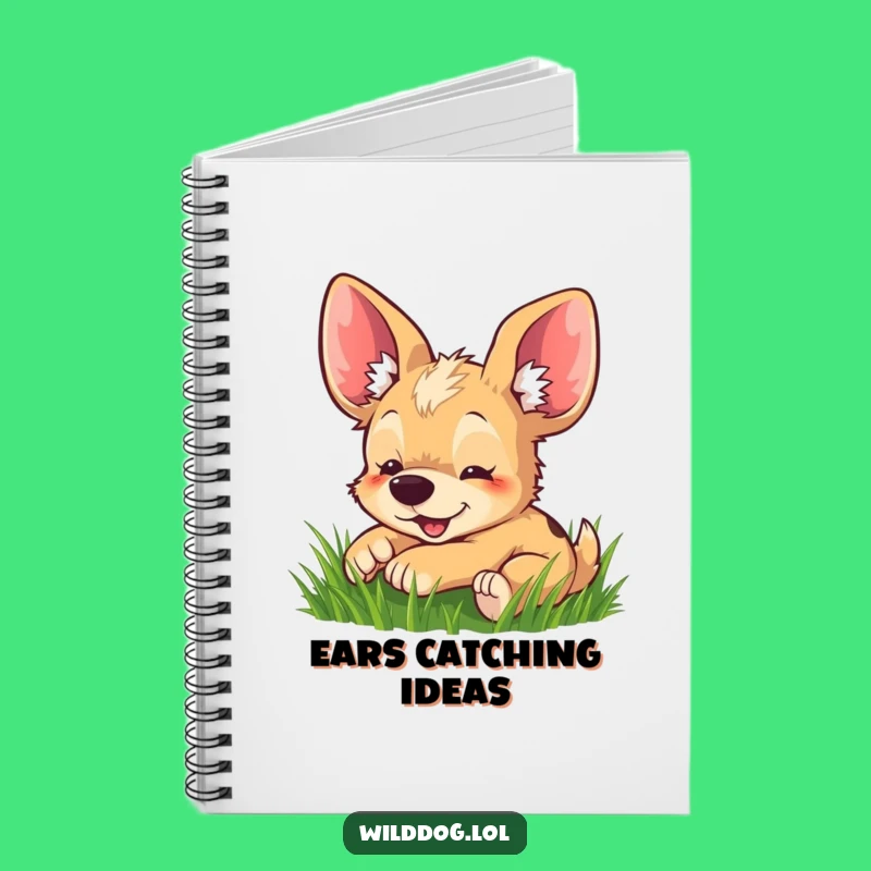 Funny Big-Eared Dog Grass Roll Notebook - Jot Down Whimsical Ideas