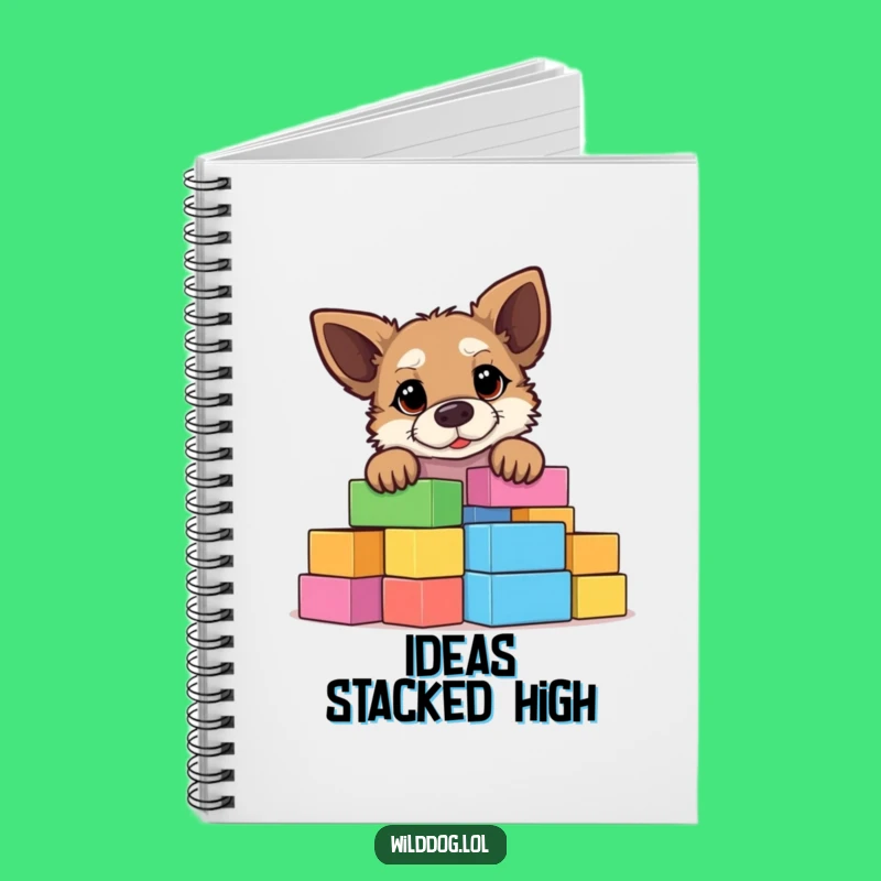 Funny Building Block Wild Dog Notebook - Jot Down Ideas with Humor, Perfect Gift