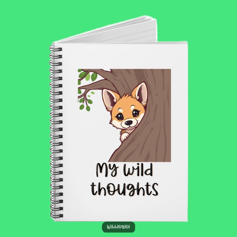 Funny Curious Wild Dog Notebook: Adorable Peeking Pup Journal Gift