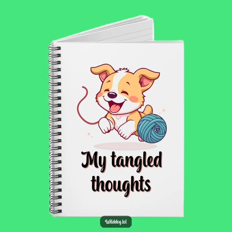 Funny Puppy Yarn Notebook: Playful Dog Lover Journal, Cute Stationery