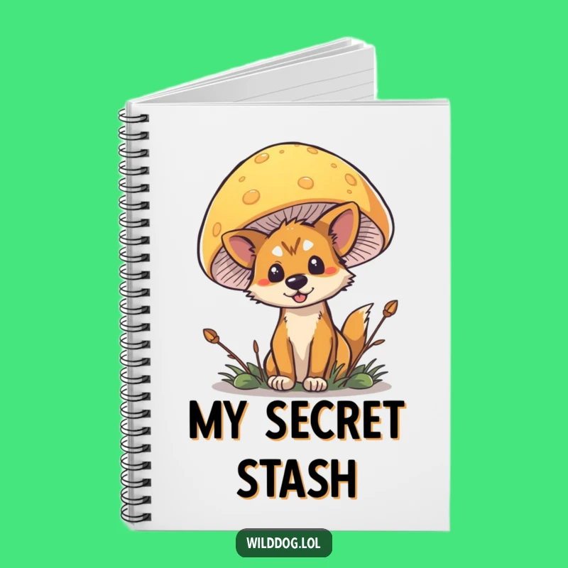 Funny Wild Dog Mushroom Notebook: Jot Down Secrets Hilarious Forest Journal