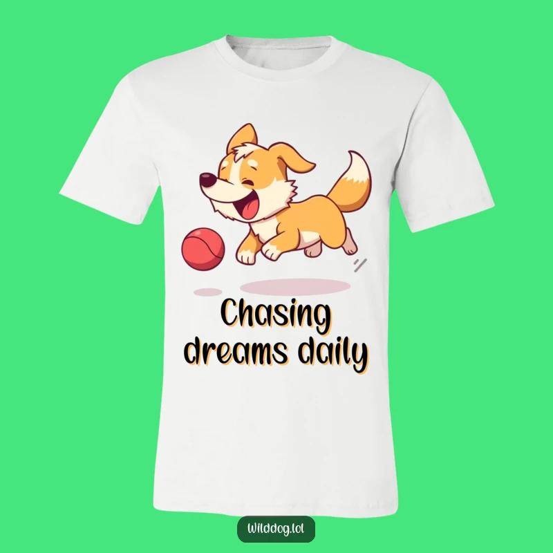 Funny Wild Dog Ball Chase T-Shirt - Unleash Your Playful Side