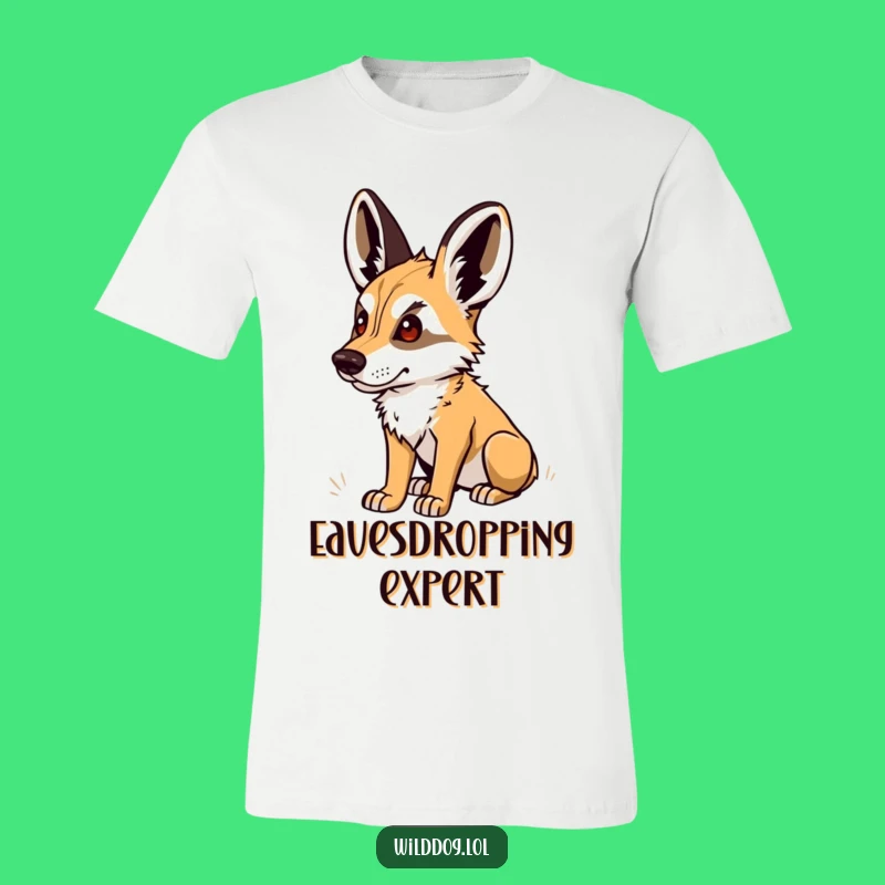 Funny Wild Dog Listening T-Shirt: Alert Canine Humor, Ideal Gift for Party Animals